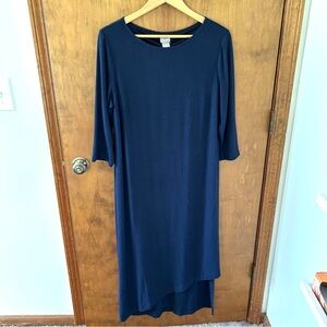 Chico’s Navy Asymmetrical Hem Midi Maxi Dress. Size Large/12/Chicos 2.
